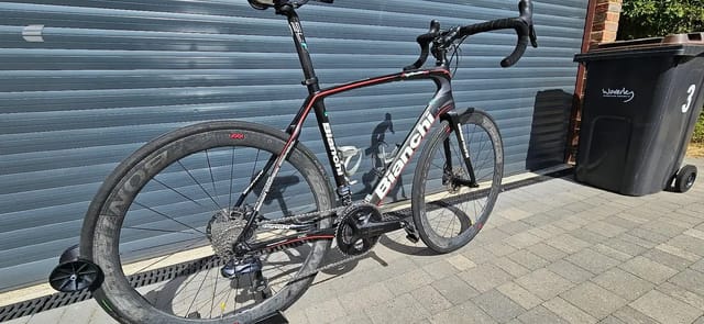 2015 Bianchi Infinito CV Disc, Ultegra Di2, Dual sided 4iii power meter, Bontrager Aeolus XXX Carbon Wheels