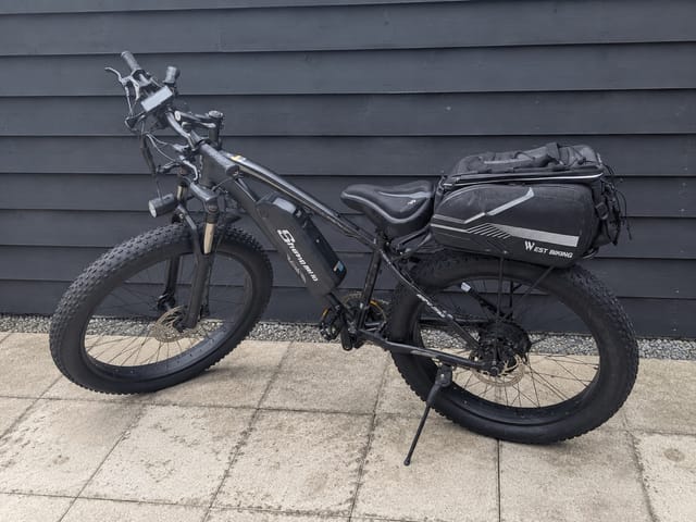 Shengmilo Fat Tyre Electric Mountain Bike, 26in, 7-Speed, Rear Hub Motor, Pannier Rack
