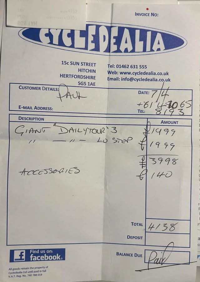 original receipt